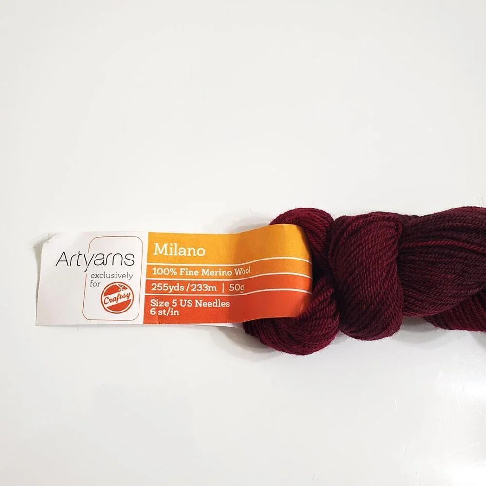 Artyarns Milano Yarn Fine Merino Wool C103R Burgundy Bordo 50g 233m